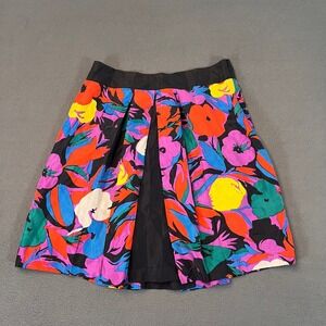 Lil by Anthropologie Womens Sz 8 28W‎ X 20L 100% Silk Lined Skirt Retro Floral